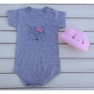 BODY MANGA CORTA ZORRITO GRIS