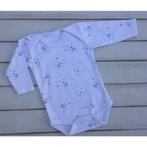 BODY MANGA LARGA BLANCO CON OSITOS Y ESTRELLAS