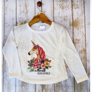 REMERA M/L BLANCA CON UNICORNIO GCML