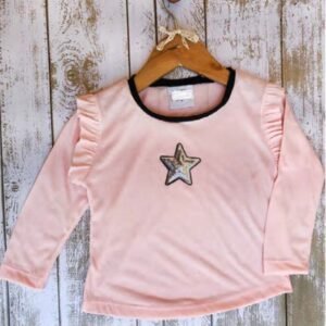 REMERA M/L SALMON CON ESTRELLA PLATEADA EN EL PECHO GCML