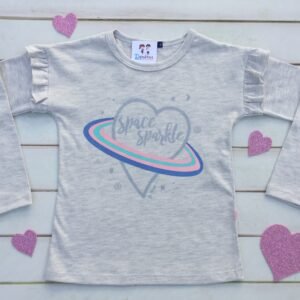 REMERA GRIS M/ L " SPACE SPARKLE " B HPPY