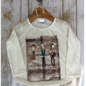 REMERA BLANCA CON TRES NENAS GCML