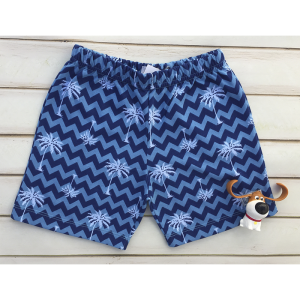 SHORT CELESTE A AZUL CON PALMERA