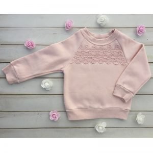 BUZO ROSA CON ENCAJE
