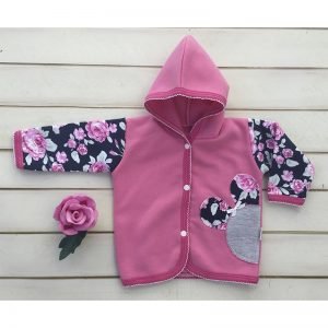 CAMPERA FUCCIA CON MANGAS FLOREADAS