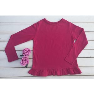 REMERA NENA LISA C/VOLADO FUCSIA