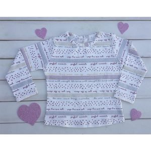 REMERA NENA LYCRA CON GLITTER A RAYAS
