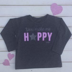 REMERA HAPPY CON GLITTER