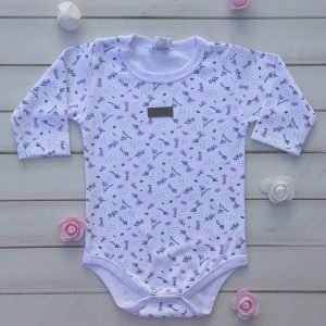 BODY M/L BLANCO CON FLORES ROSAS Y AZULES