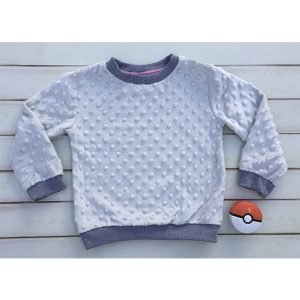 BUZO PELUCHE CON RELIEVE GRIS