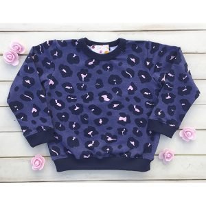 BUZO ANIMAL PRINT CON CUELLO Y PUÑO AZUL