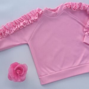 BUZO ROSA CHICLE CON VOLADOS