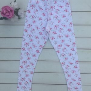 CALZA BLANCA CON FLORES ROSAS PEQUEÑAS NTS GRLS - Imagen 1