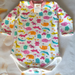 BODY M/L CON ANIMALES CUELLO ROSA CPTS LGDN PP - Imagen 1