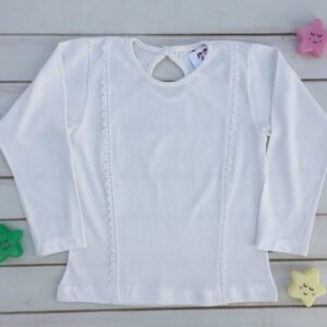 CAMISETA BEIGE CON PUNTILLA GC - Imagen 1